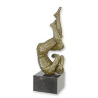 Bronzen beeld - sculptuur - naakte man - modern - 35,6 cm hoog