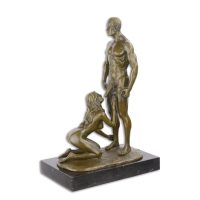 sculptuur - naakte man en vrouw - Bronzen beeld - erotisch - 32,4 cm hoog