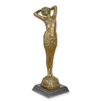 Bronzen beeld - Klassieke dame - Sculptuur - 42 cm hoog