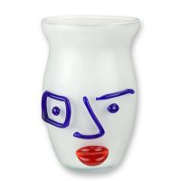 Glazen vaas - Vaas met abstract gezicht
