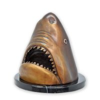 Brons beeld - haaienhoofd - sculptuur - 36 cm hoog
