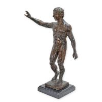 Brons beeld - beeld David van Michelangelo - sculptuur - 36.8 cm hoog