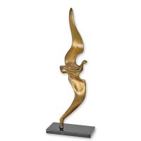 Brons beeld - vliegende vogel - sculptuur - 53,5 cm hoog