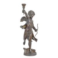 Kandelaar - cupido - brons - 53 cm