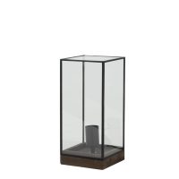 Tafellamp hout met glas - ASKJER bruin - 32,5 cm hoog - Light & Living