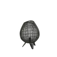 Tafellamp metaal - YUMI mat zwart - Ø28x37 cm - Light & Living
