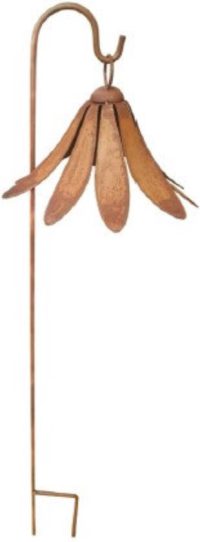 tuinsteker - Hangende bloem 3D Ecoroest - set van 2 - metaal - 120 cm hoog