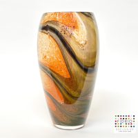 Design Vaas Oval - Fidrio INDIAN SUMMER - glas, mondgeblazen bloemenvaas - hoogte 30 cm