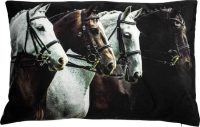 Sierkussen - Fluweel Country Paarden M - Multicolor - 60 Cm X 40 Cm