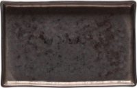 Costa Nova - servies - schaaltje rechthoek Lago zwart - aardewerk - H 2,2 cm
