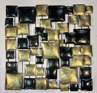 Wanddecoratie - muurdeco - zwart en goud - metaal - 70 cm hoog