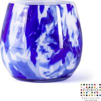 Design vaas Fiore - Fidrio DELFTS BLUE - glas, mondgeblazen - hoogte 15 cm