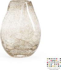 Design vaas Organic - Fidrio BUBBLES CLEAR - glas, mondgeblazen bloemenvaas - hoogte 20 cm