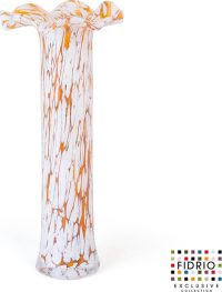 (product) Design vaas Delicia - Fidrio FIRE - Bloemenvaas glas, mondgeblazen - hoogte 30 cm