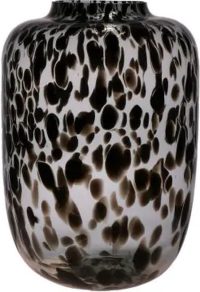 Vaas - Glazen vaas - Tijger grijs zwart - h42 d29 - Hakbijl Glass