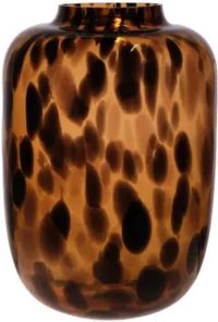 Vaas - glazen vaas - tijger amber zwart - h42 d29 - Hakbijl Glass