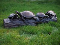Tuinbeeld - brons - 4 Schildpadden Bronzartes