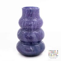 Design Vaas Vita - Fidrio PURPLE BUBBELS - glas, mondgeblazen bloemenvaas - diameter 18 cm hoogte 28 cm
