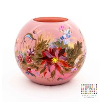 Design vaas Serene - Fidrio HANDPAINTED - glas, mondgeblazen bloemenvaas - diameter 25 cm
