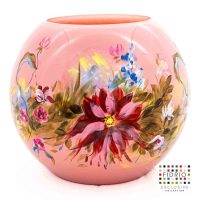 Design vaas Serene - Fidrio HANDPAINTED - glas, mondgeblazen bloemenvaas - diameter 40 cm