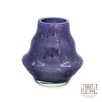 Design Vaas Bella - Fidrio PURPLE BUBBELS - glas, mondgeblazen bloemenvaas - diameter 15.5 cm hoogte 17 cm