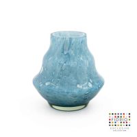 Design vaas Bella - Fidrio AQUA BUBBLES - glas, mondgeblazen bloemenvaas - diameter 15.5 cm hoogte 17 cm