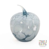 Design Beeld White granulat - Fidrio APPLE - glas, mondgeblazen - diameter 16 cm hoogte 20 cm