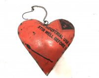 Decoratief beeld - ijzeren hart - 25 cm - handgemaakt