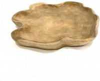 Decoratieve dienblad - houten bol plat - 35 cm