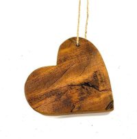 Decoratief beeld - houten hart - 14x14 cm