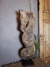 Decoratief beeld - zeepaard houtsnijwerk - 65 cm