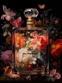 60 x 80 cm - glasschilderij - parfumfles - Chanel - schilderij fotokunst - foto print op glas