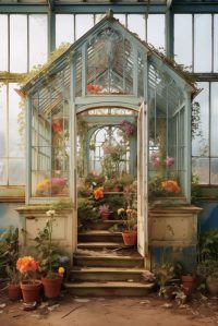 80 x 120 cm - glasschilderij - botanische tuinkas - schilderij fotokunst - foto print op glas