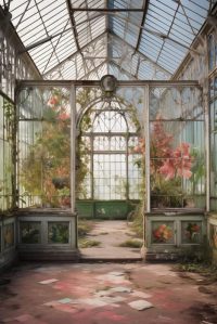 80 x 120 cm - glasschilderij - botanische tuinkas - schilderij fotokunst - foto print op glas