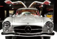 160 x 110 cm - glasschilderij - Mercedes benz 300 SL - schilderij fotokunst - foto print op glas