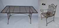 (product) Tuinset rustiek - Tafel met 4 stoelen - Bruin rustiek ijzer - 75 cm hoog