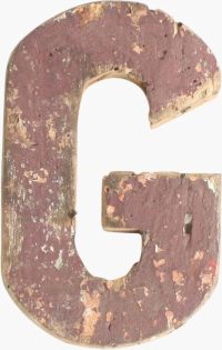 Houten letter - Sloophout - decoratief - letter G - kleurrijk - industrieel