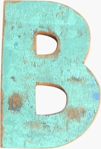 Houten letter - Sloophout - decoratief - letter B - kleurrijk - industrieel
