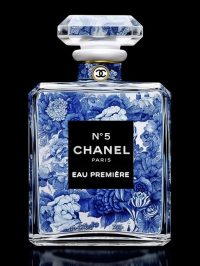 60 x 80 cm - glasschilderij - parfumfles Chanel - schilderij fotokunst - foto print op glas