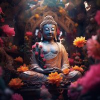 glasschilderij
  Buddha 