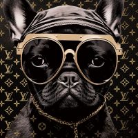 glasschilderij
  Franse bulldog 