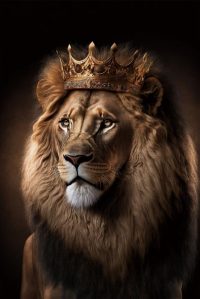 glasschilderij
  leeuw koning 