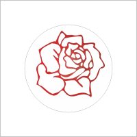 500 etiketten - etiket roos rood - envelop sticker - sluitzegel sticker