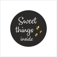 250 etiketten - etiket sweet things inside - envelop sticker - sluitzegel sticker