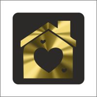 250 etiketten - etiket huisje goud - envelop sticker - sluitzegel sticker