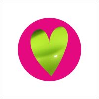 250 etiketten - etiket groen hart - envelop sticker - sluitzegel sticker - metallic groen