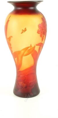 Glazen vaas - Oranje Balluster - de Narcis - Cameo Glas - 44 cm hoog