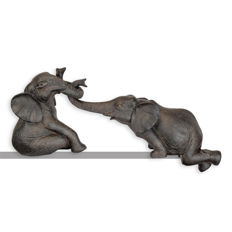 Spelende olifanten - Resin beeld - Gedetailleerd sculptuur - 21 cm hoog