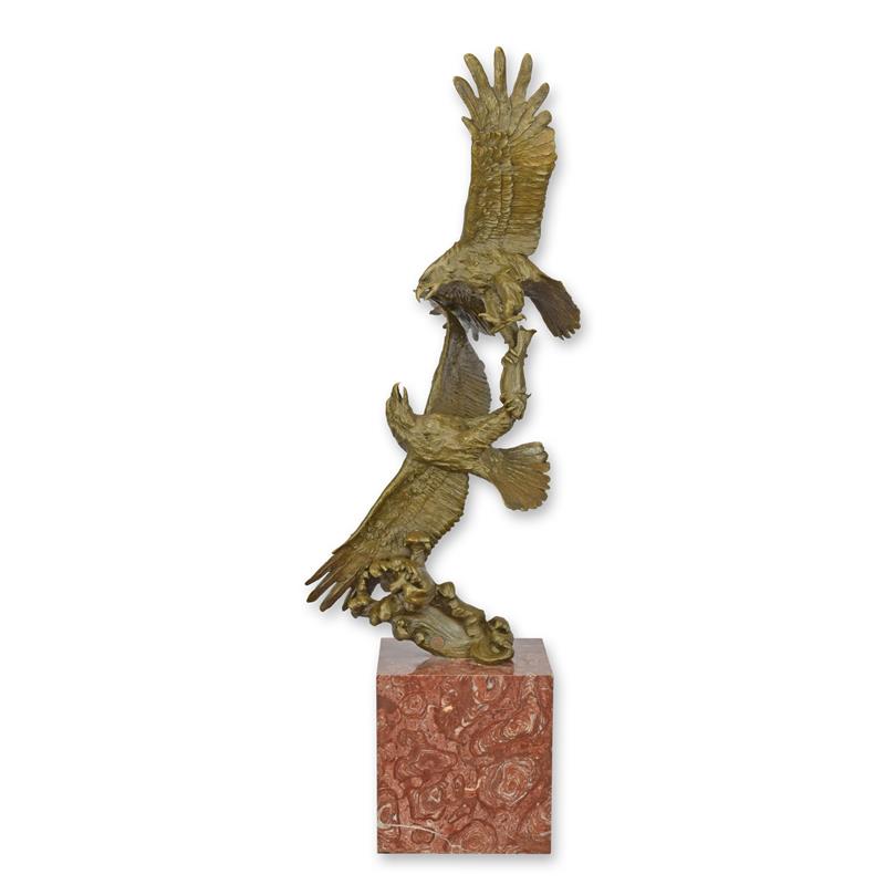 Bronzen beeld - Vechtende adelaars - sculptuur - 84,4 cm hoog