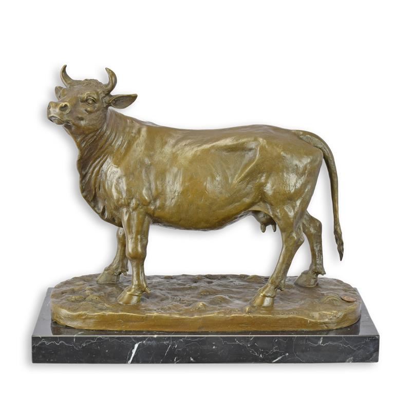 Bronzen beeld - Koe - sculptuur - 29,5 cm hoog
